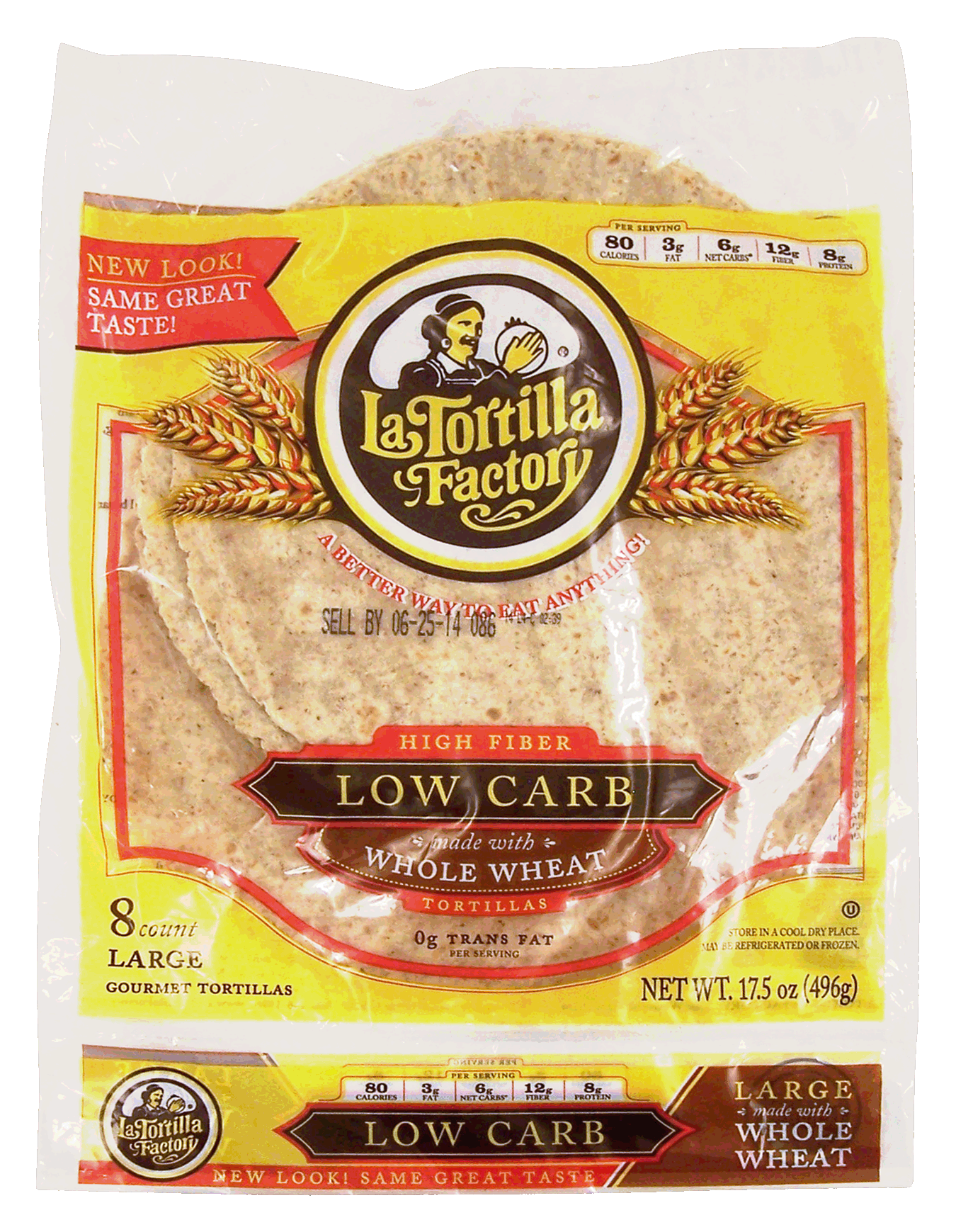 La Tortilla Factory  high fiber low carb tortillas made with whole wheat, 8-count, large Full-Size Picture